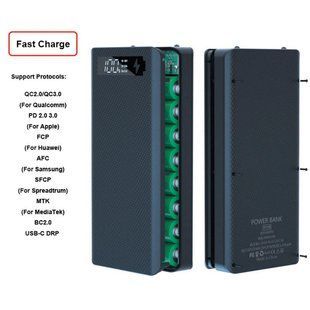 Powerbank QC3.0 корпус повербанка з контролером PD на 8 акумуляторів rest1189 фото