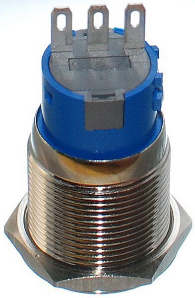 Кнопка антивандальная d22mm різьблення 19mm h33mm 2 положення 3 контакти кн553 фото